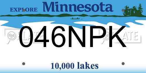 046NPK Minnesota License Plate