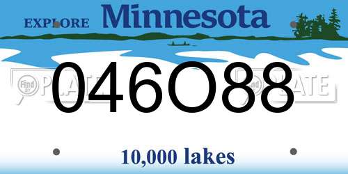 046O88 Minnesota License Plate