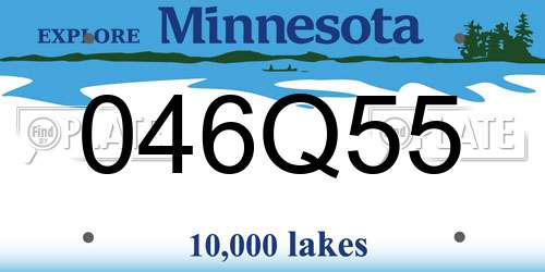 046Q55 Minnesota License Plate