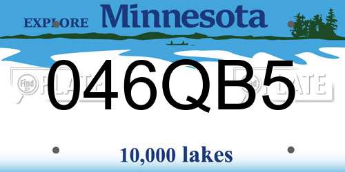 046QB5 Minnesota License Plate