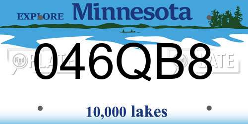 046QB8 Minnesota License Plate