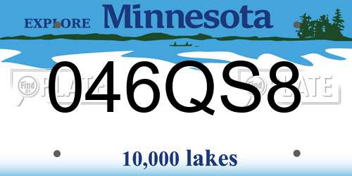 046QS8 Minnesota License Plate