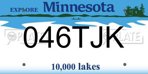 046TJK Minnesota License Plate