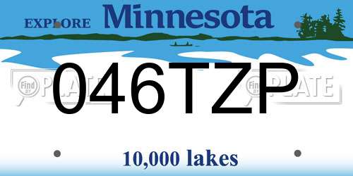 046TZP Minnesota License Plate