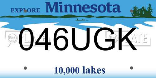 046UGK Minnesota License Plate