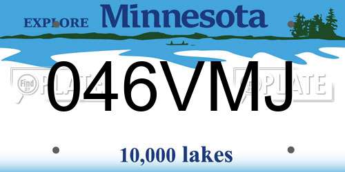 046VMJ Minnesota License Plate