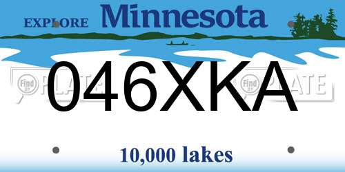 046XKA Minnesota License Plate