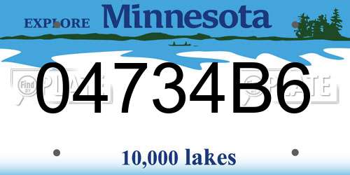 04734B6 Minnesota License Plate