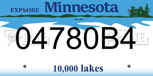 04780B4 Minnesota License Plate