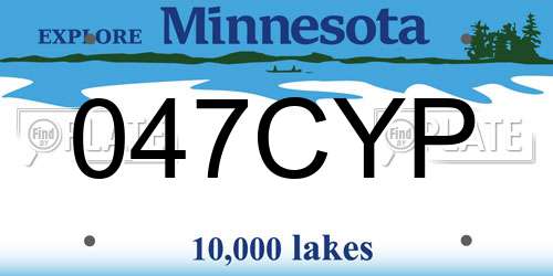 047CYP Minnesota License Plate