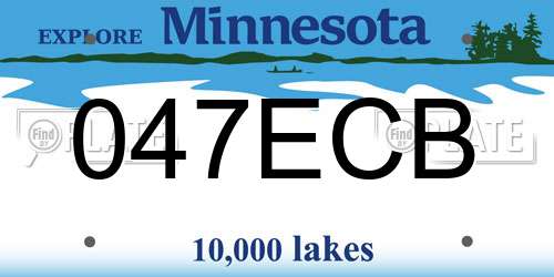 047ECB Minnesota License Plate