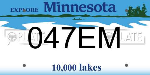 047EM Minnesota License Plate