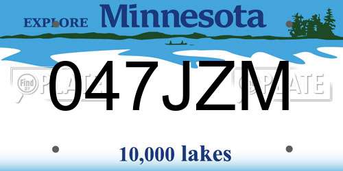 047JZM Minnesota License Plate