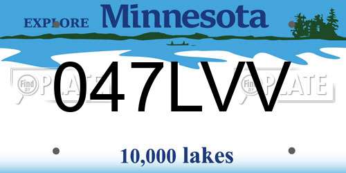047LVV Minnesota License Plate