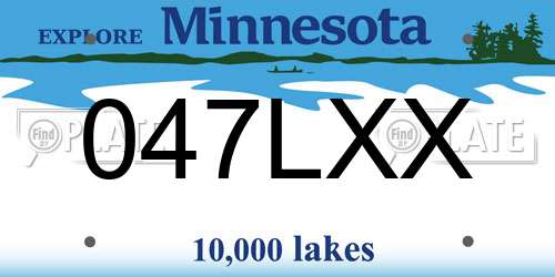 047LXX Minnesota License Plate