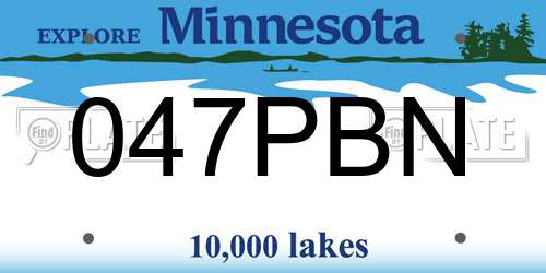 047PBN Minnesota License Plate