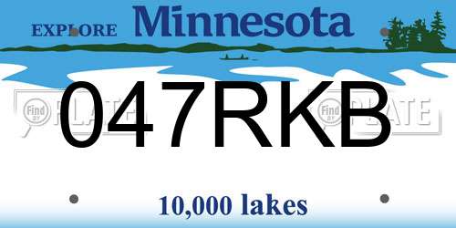 047RKB Minnesota License Plate
