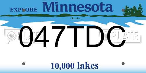 047TDC Minnesota License Plate