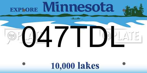 047TDL Minnesota License Plate