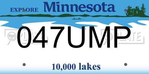 047UMP Minnesota License Plate