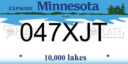 047XJT Minnesota License Plate
