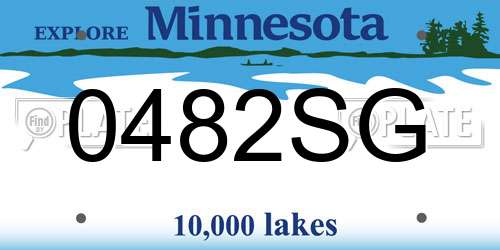 0482SG Minnesota License Plate