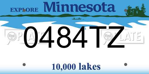 0484TZ Minnesota License Plate