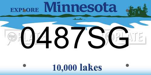 0487SG Minnesota License Plate