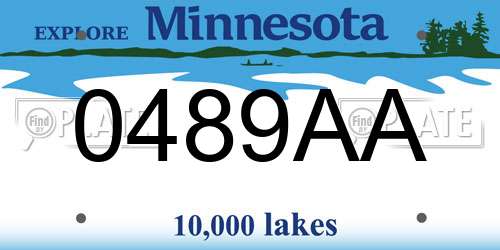 0489AA Minnesota License Plate