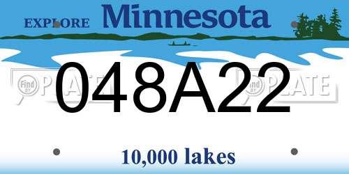 048A22 Minnesota License Plate