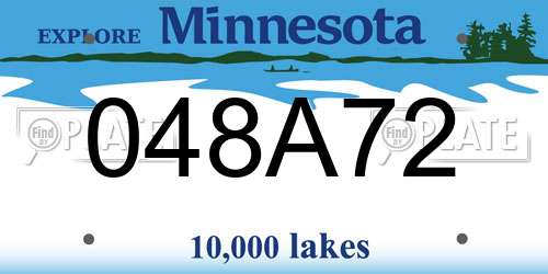 048A72 Minnesota License Plate