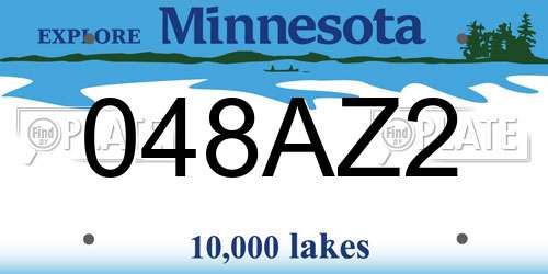 048AZ2 Minnesota License Plate