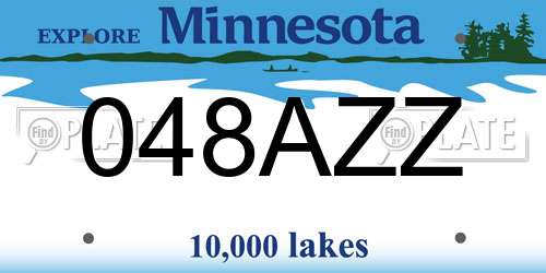 048AZZ Minnesota License Plate