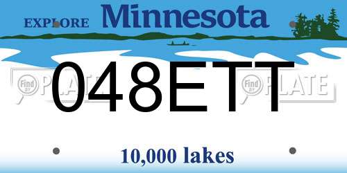 048ETT Minnesota License Plate