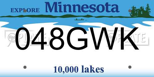 048GWK Minnesota License Plate