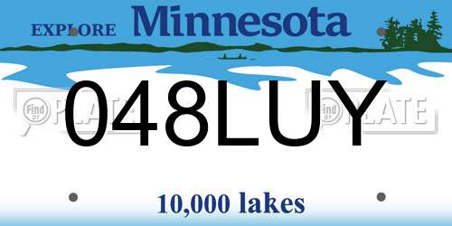 048LUY Minnesota License Plate