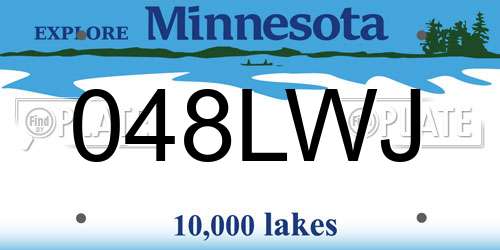 048LWJ Minnesota License Plate