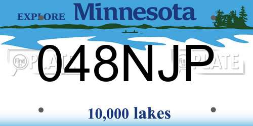 048NJP Minnesota License Plate