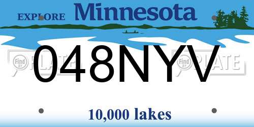048NYV Minnesota License Plate