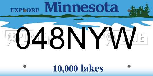048NYW Minnesota License Plate