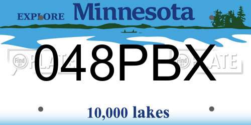 048PBX Minnesota License Plate