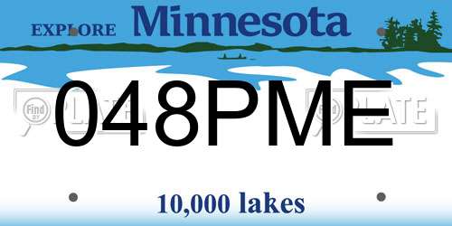 048PME Minnesota License Plate