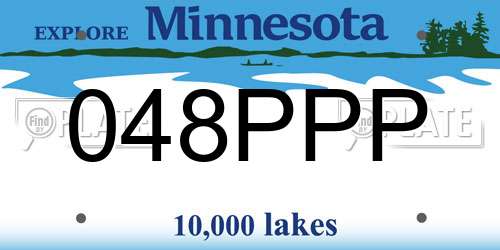 048PPP Minnesota License Plate
