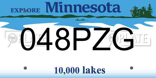 048PZG Minnesota License Plate