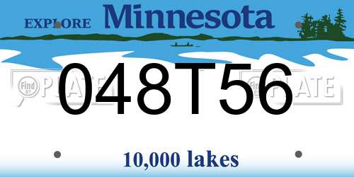 048T56 Minnesota License Plate