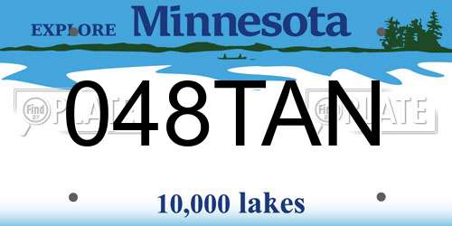 048TAN Minnesota License Plate