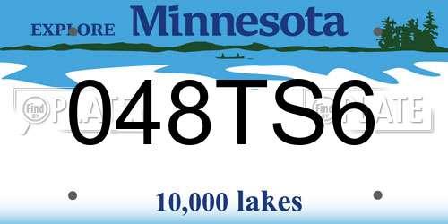 048TS6 Minnesota License Plate