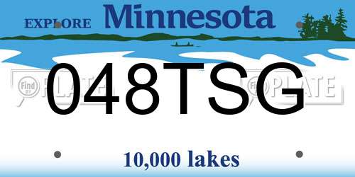 048TSG Minnesota License Plate