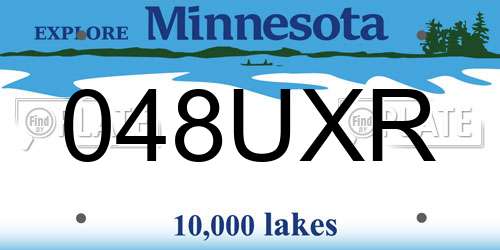 048UXR Minnesota License Plate