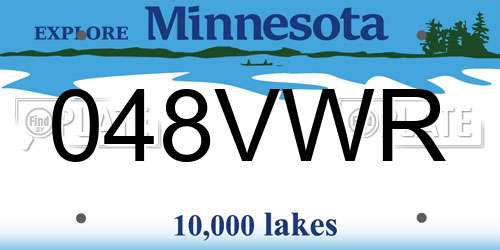 048VWR Minnesota License Plate